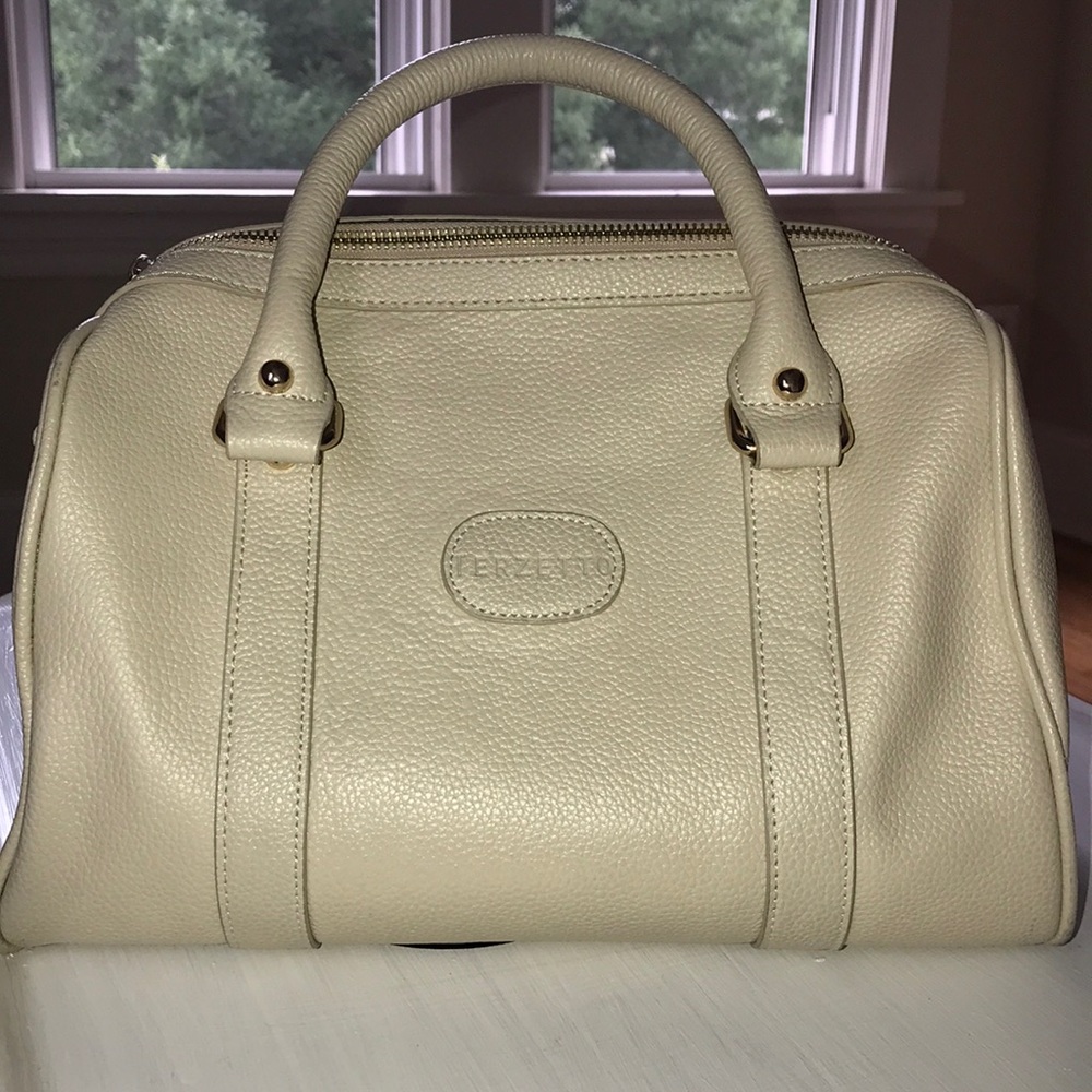 Cream Terzetto Lareto leather bag